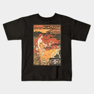 American Crescent Cycles - Vintage Bicycle Poster from 1899 Kids T-Shirt